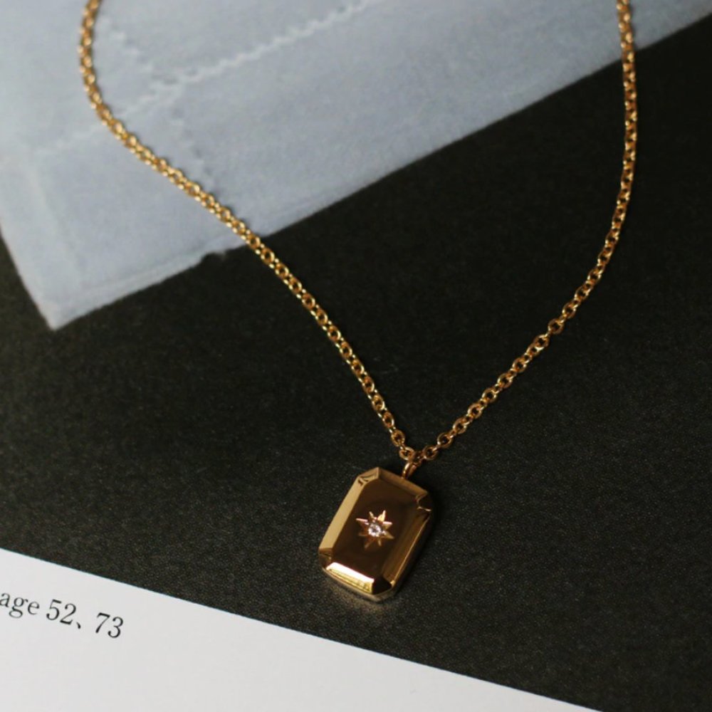 New 18k Gold Plated Starburst Pendant